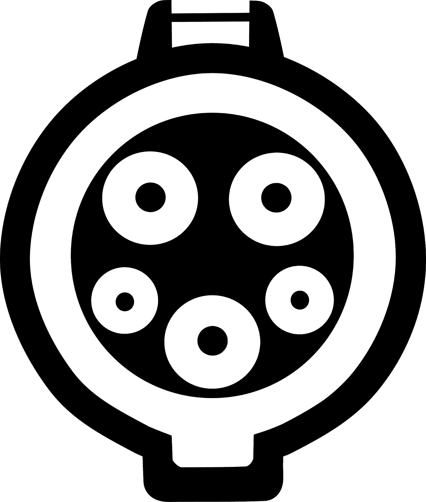 Socket-TYPE1 csatlakozó egy fázisú töltéshez